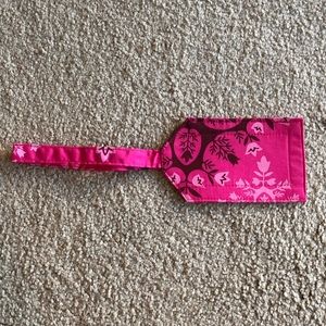 Pink fabric luggage tag， brand new!